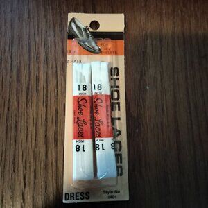 18 Inch White Dress Shoe Laces Style No 2401 Vintage 1970 Pentapco Inc.